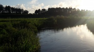 Motiv fra Gels Å før solnedgang