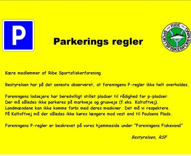 Parkering ved vores fiskevand